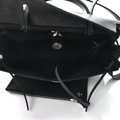 Hermes Military Toile Vache Hunter Herbag Zip PM 31 Black 6 of 9