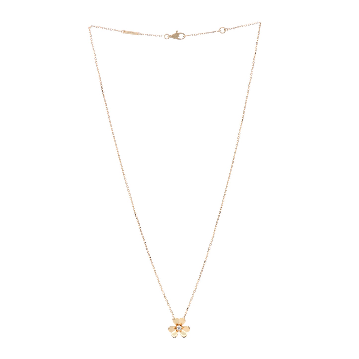 18K Yellow Gold Diamond Mini Frivole Pendant Necklace