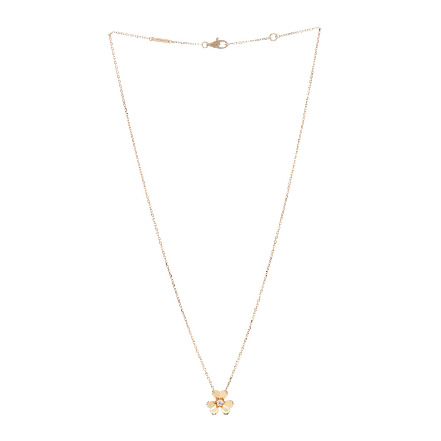Van Cleef & Arpels 18K Yellow Gold Diamond Mini Frivole Pendant Necklace 3 of 5