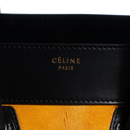 Celine Pony Hair Mini Tri-Color Luggage Royal Blue 8 of 12
