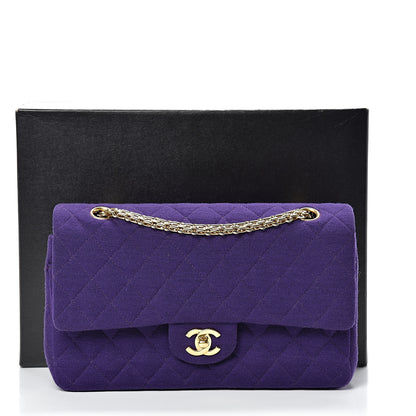 Chanel Jersey Quilted Medium Double Flap Bijoux Chain Purple 12 of 12