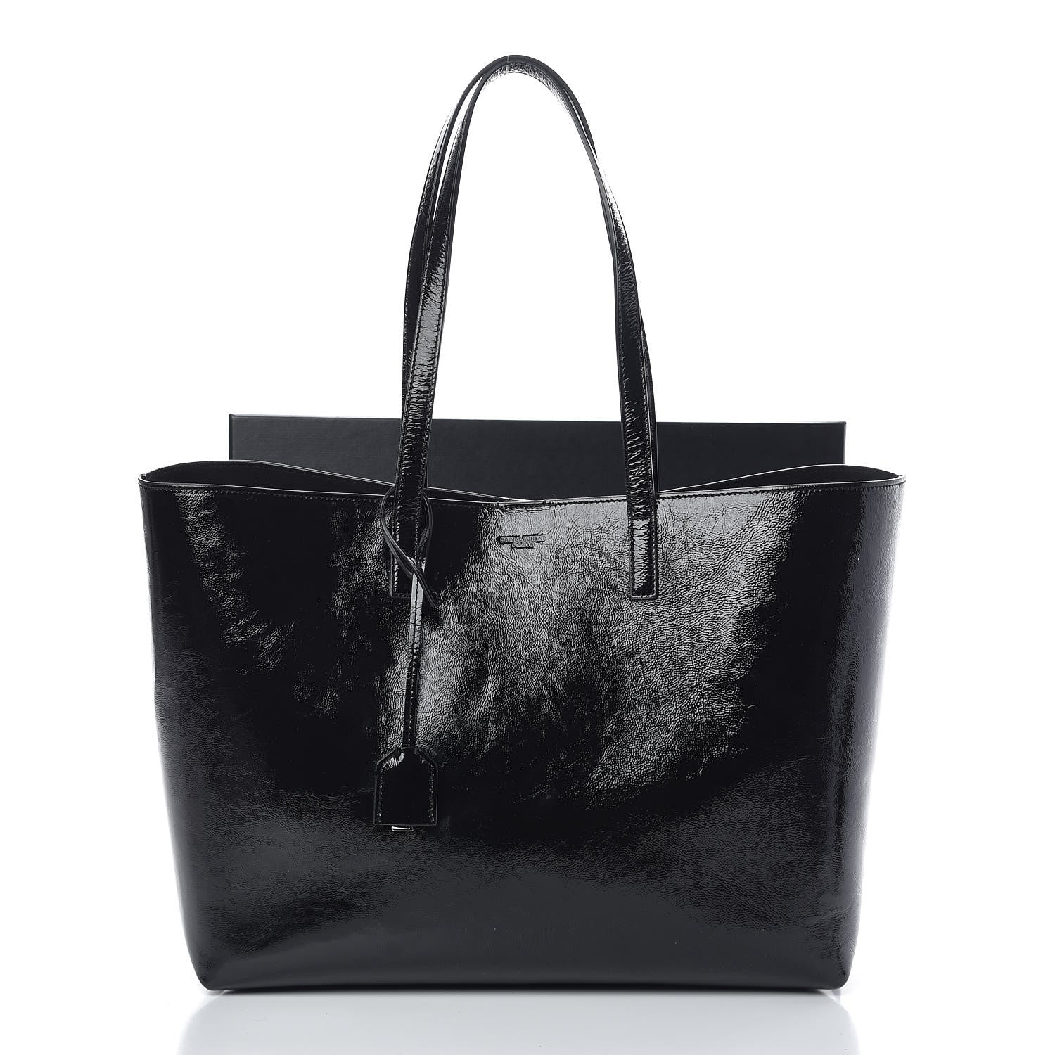 Saint Laurent Patent Calfskin Large Shopping Tote Black 11 of 11
