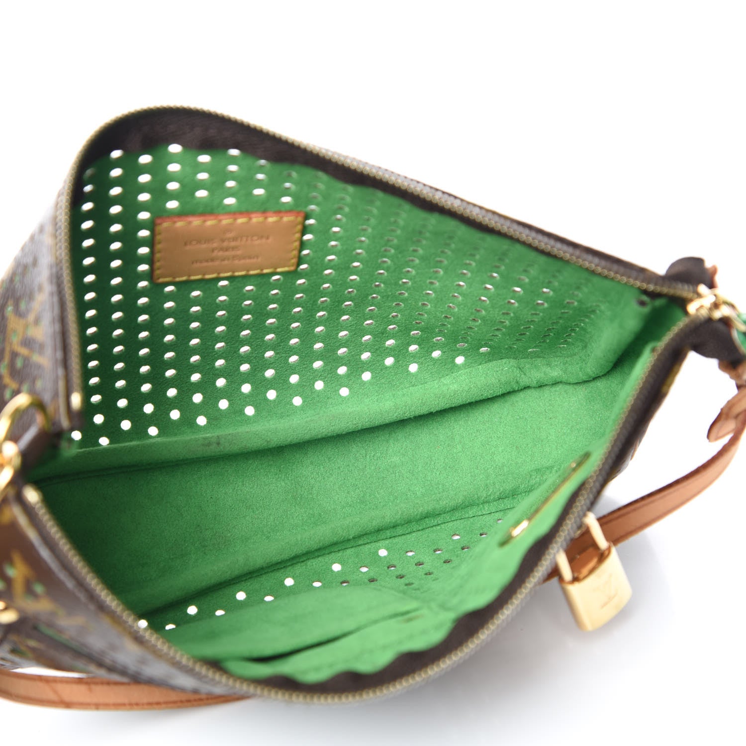 Louis Vuitton Monogram Perforated Pochette Accessories Bag Green 6 of 14
