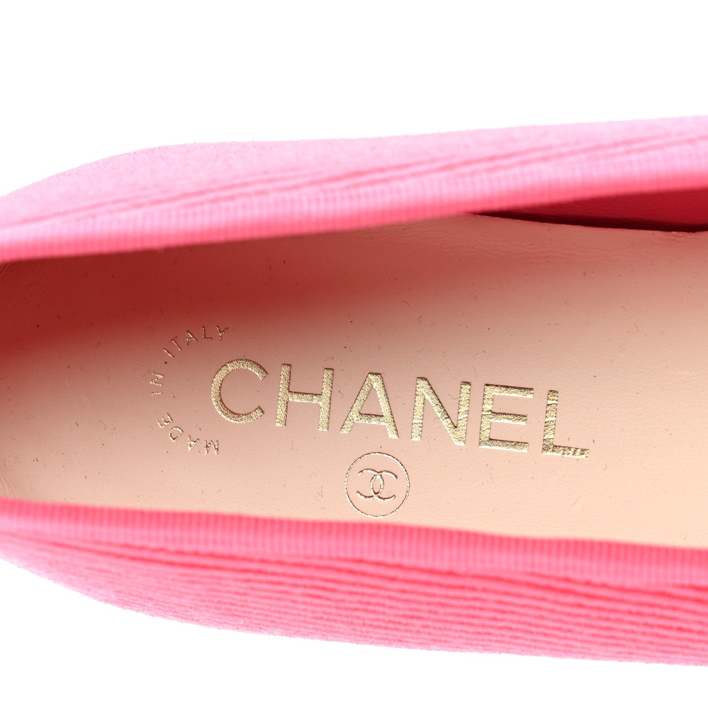 Embroidered Fabric Cap Toe CC Ballerina Flats 41 Dark Pink