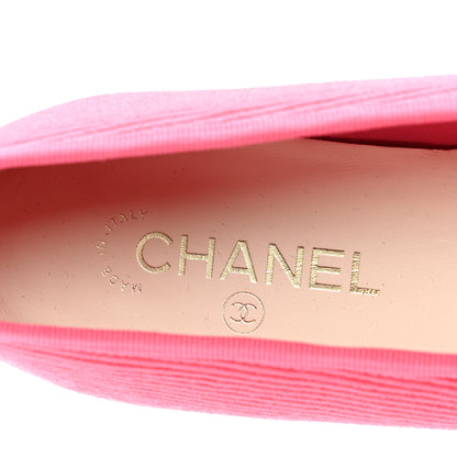 Chanel Embroidered Fabric Cap Toe CC Ballerina Flats 41 Dark Pink 7 of 9