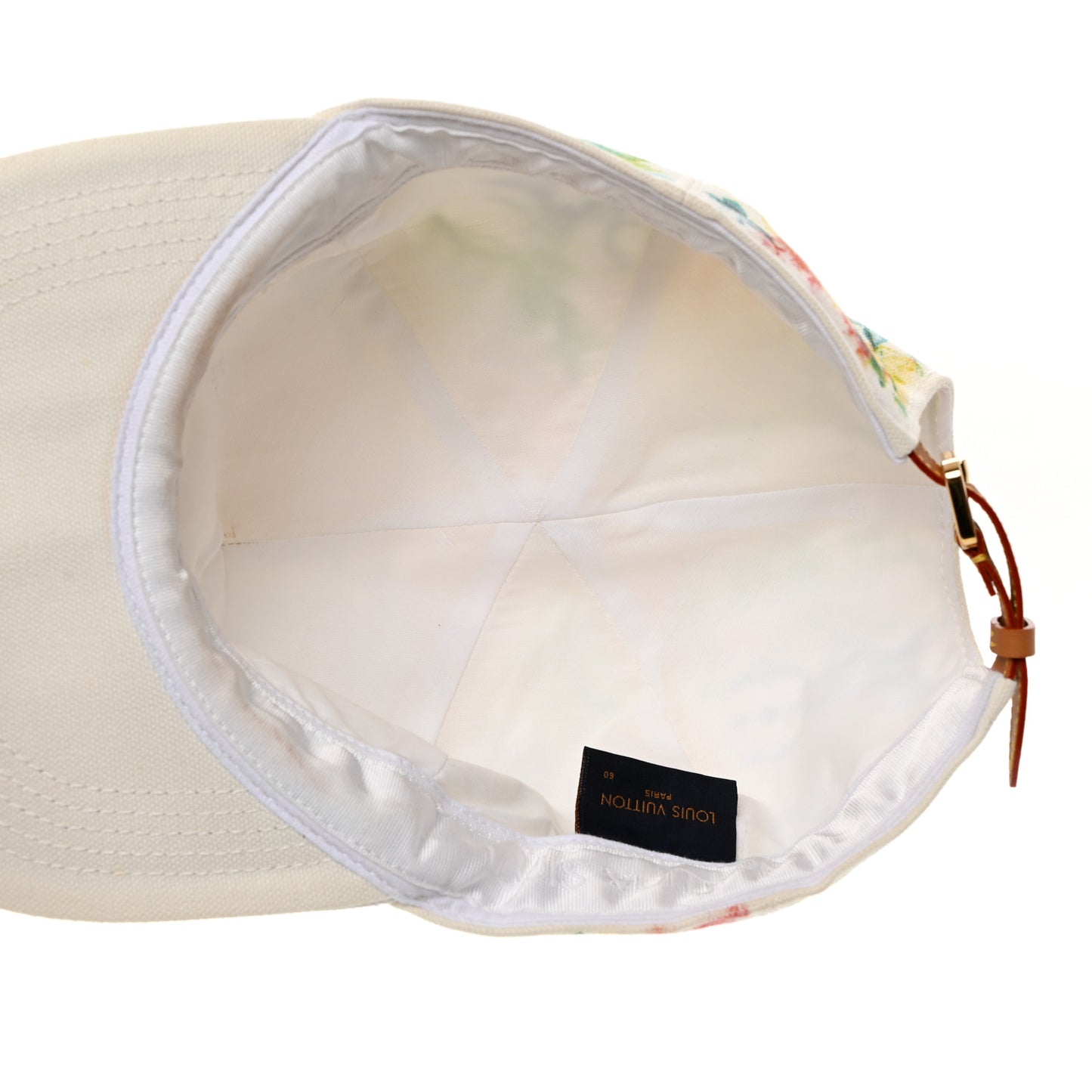 Cotton Monogram Watercolor Cap 60 White Multicolor
