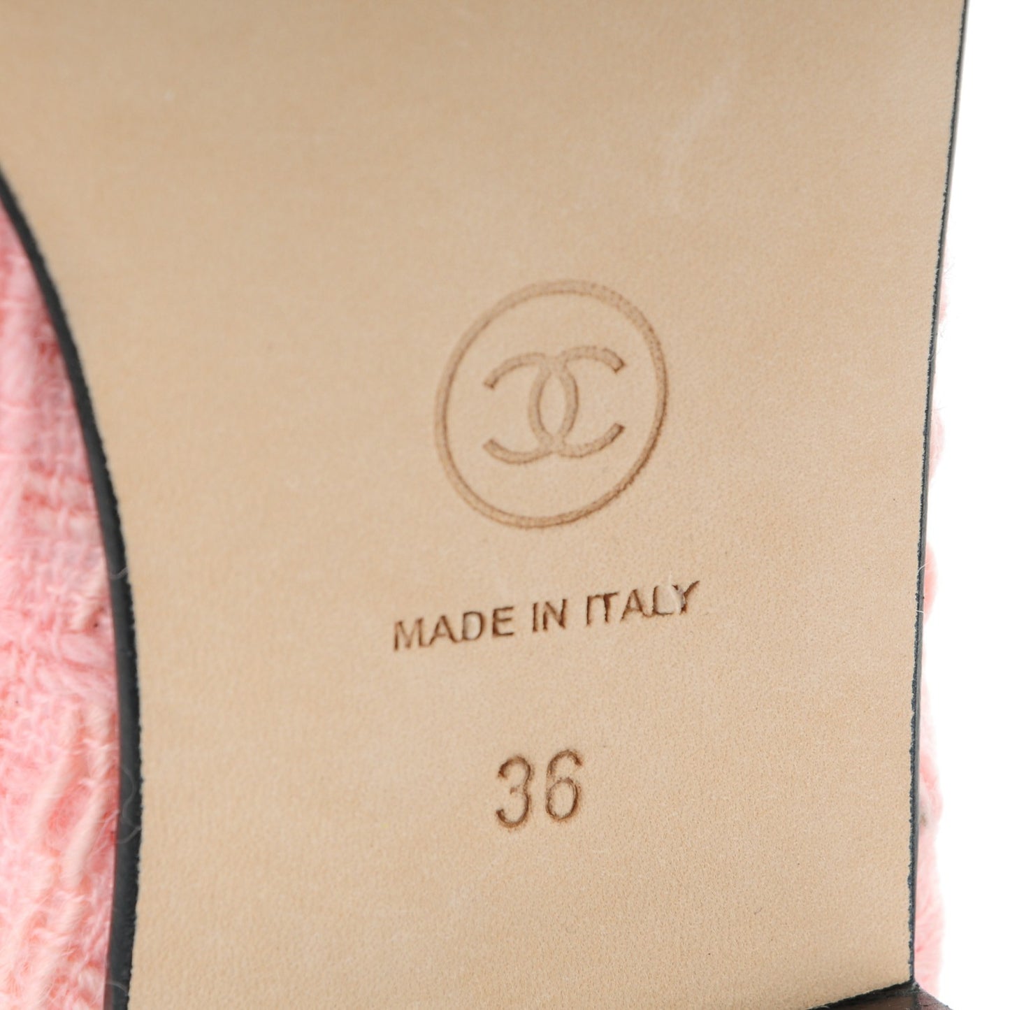 Tweed Suede Cap Toe Ballerina Flats 36 Pink Black