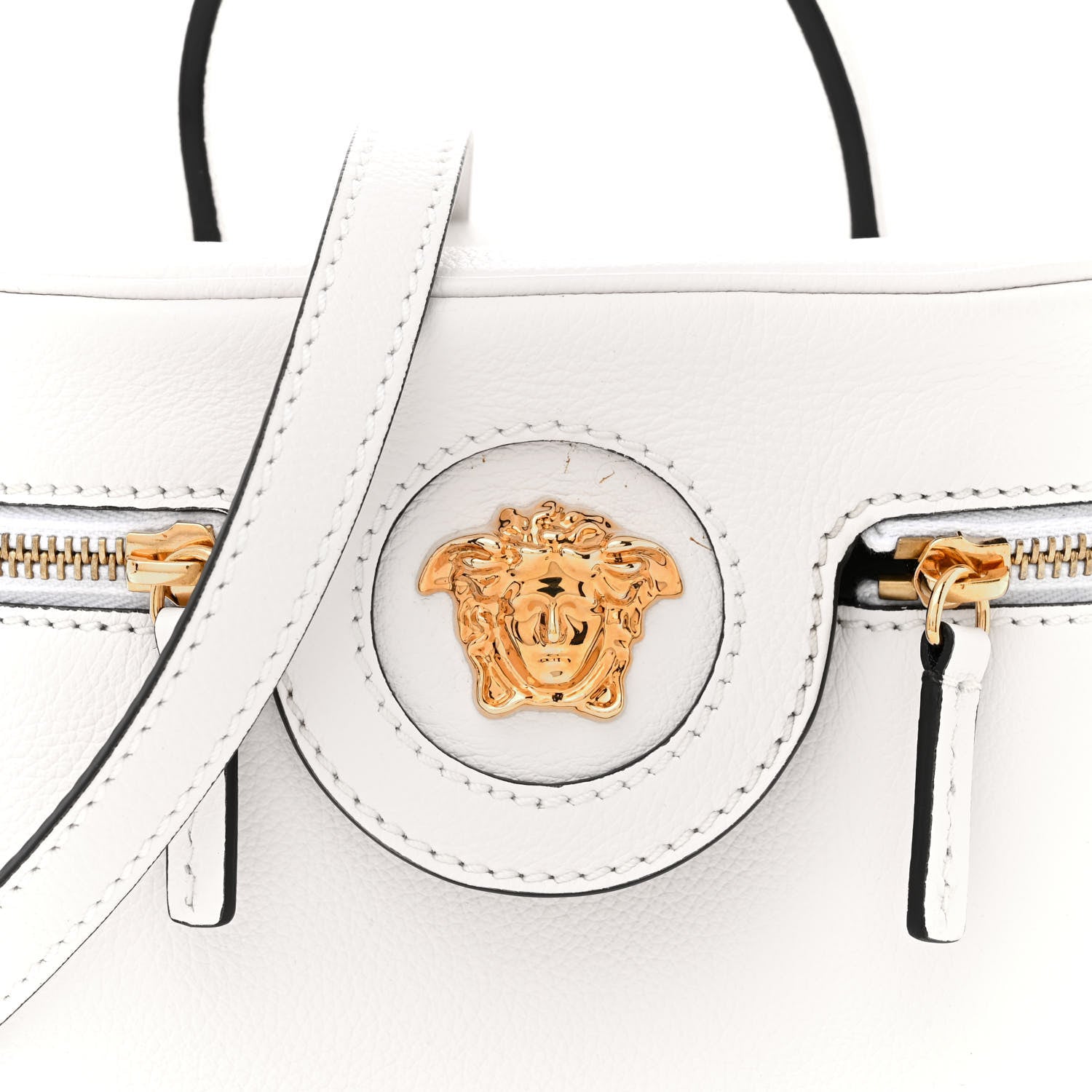 Versace Grained Calfskin Medusa Vanity Case Optical White 8 of 13