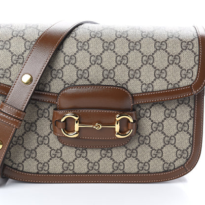 Gucci GG Supreme Monogram Horsebit 1955 Shoulder Bag Beige Brown Sugar 6 of 8