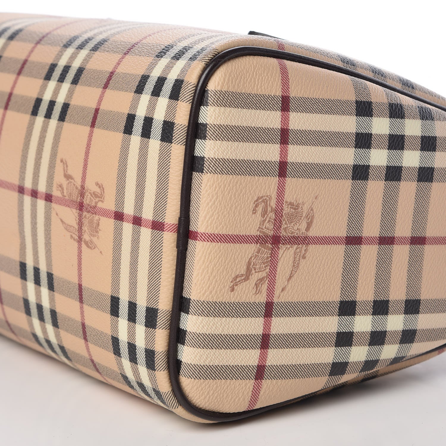 Burberry Haymarket Check Small Chester Bowling Bag Chocolate 9 of 9