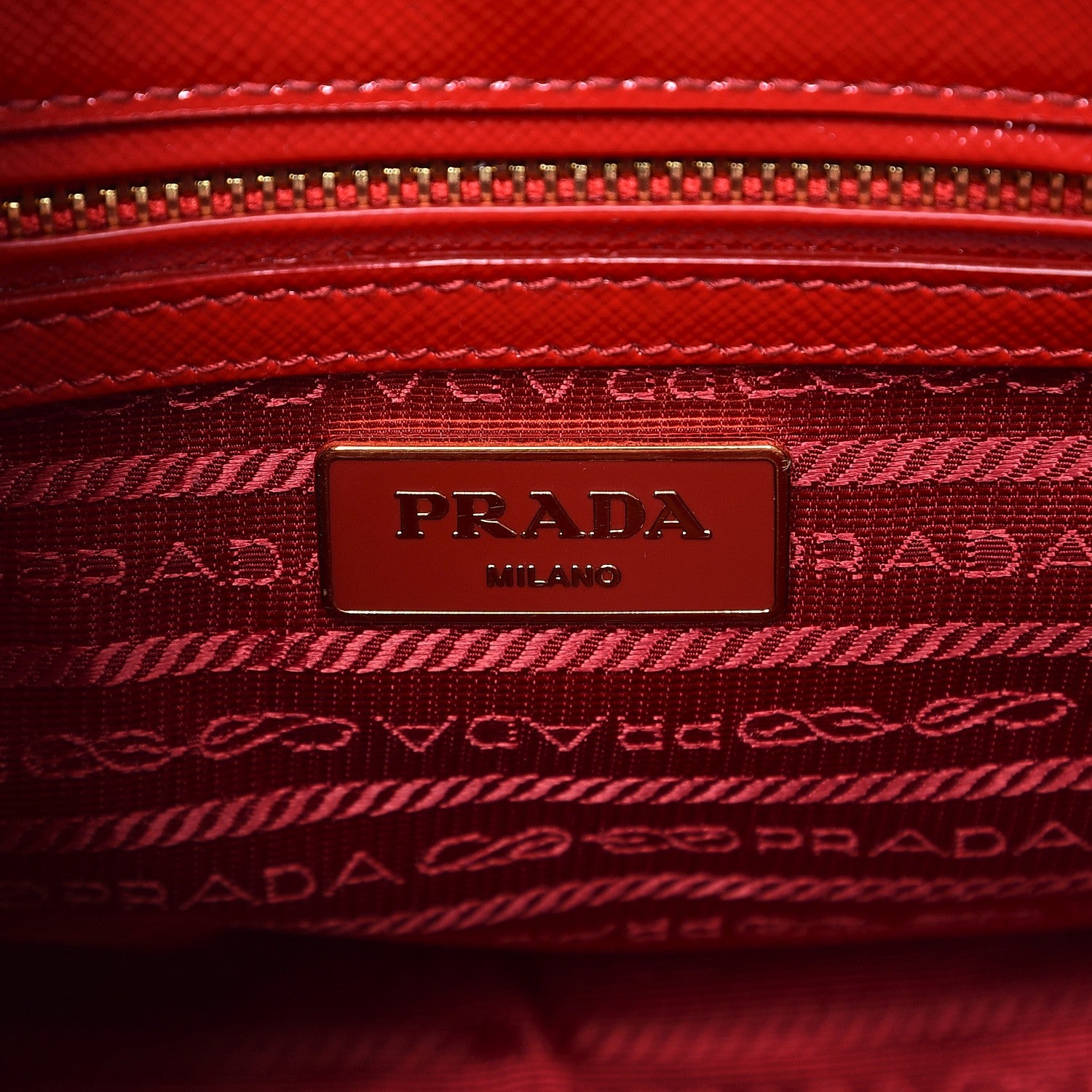 Prada Saffiano Vernice Mini Galleria Double Zip Tote Rosso 7 of 9