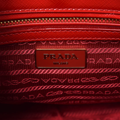 Prada Saffiano Vernice Mini Galleria Double Zip Tote Rosso 7 of 9
