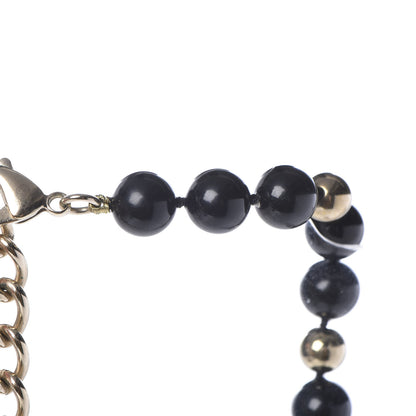 Chanel Beaded CC Long Necklace Black Gold 6 of 6