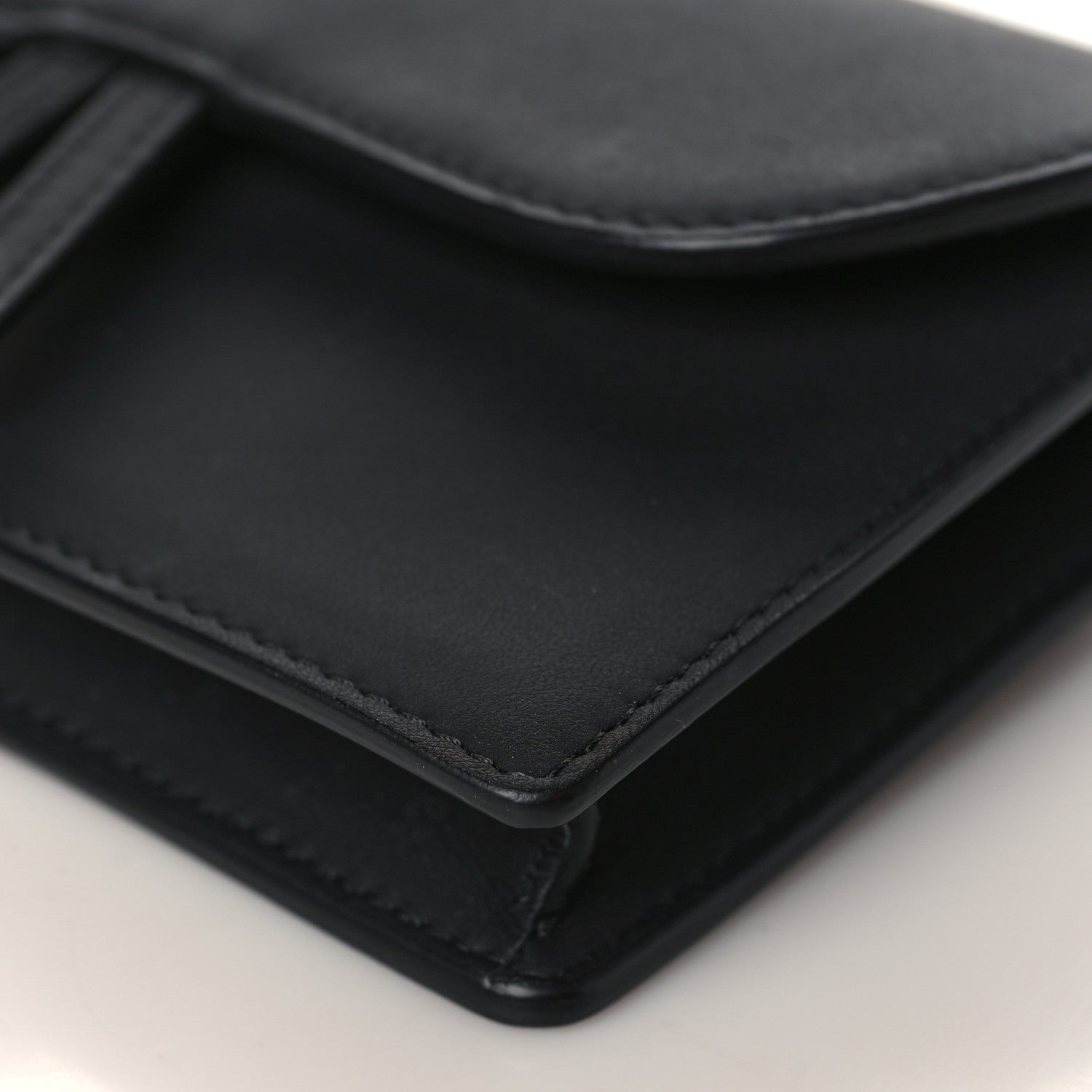 Christian Dior Ultra Matte Calfskin Saddle Belt Clutch Black 9 of 10