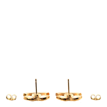 Chanel Metal Quilted CC Earrings Gold 3 of 4