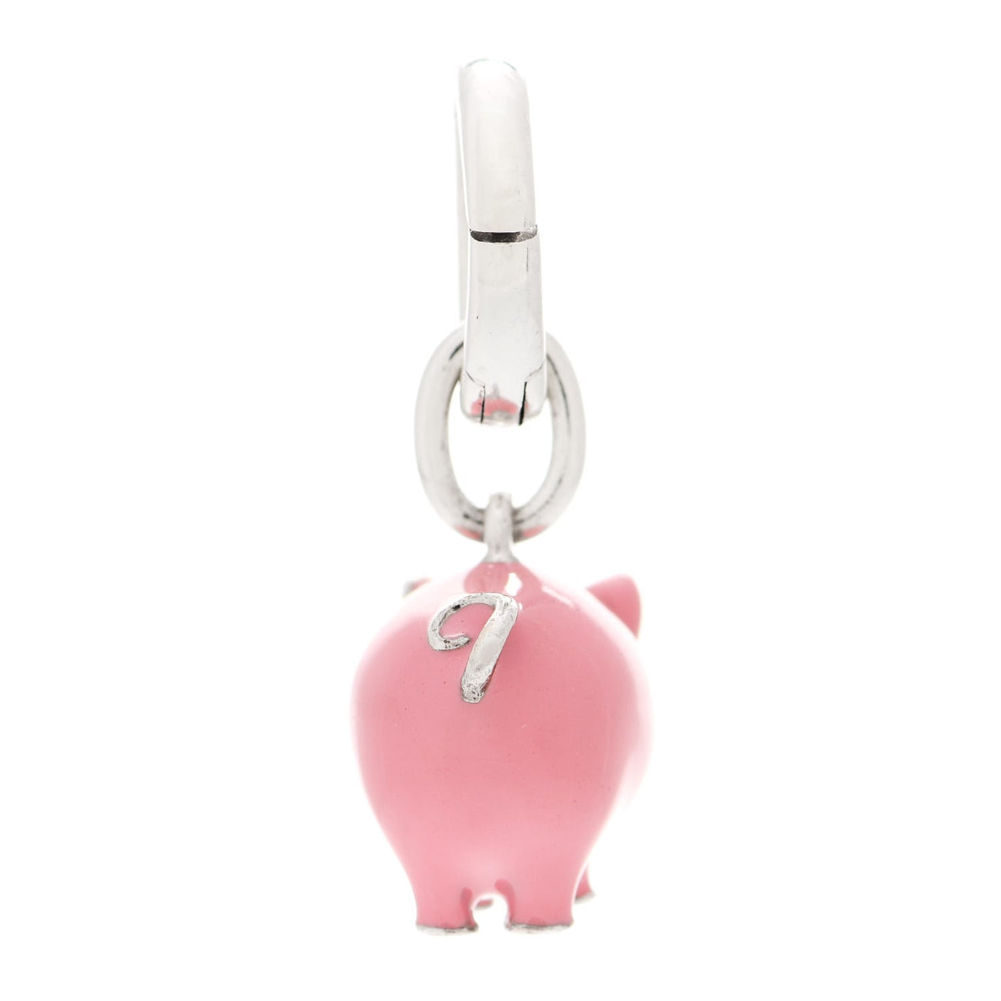 Sterling Silver Enamel Pig Charm Pink
