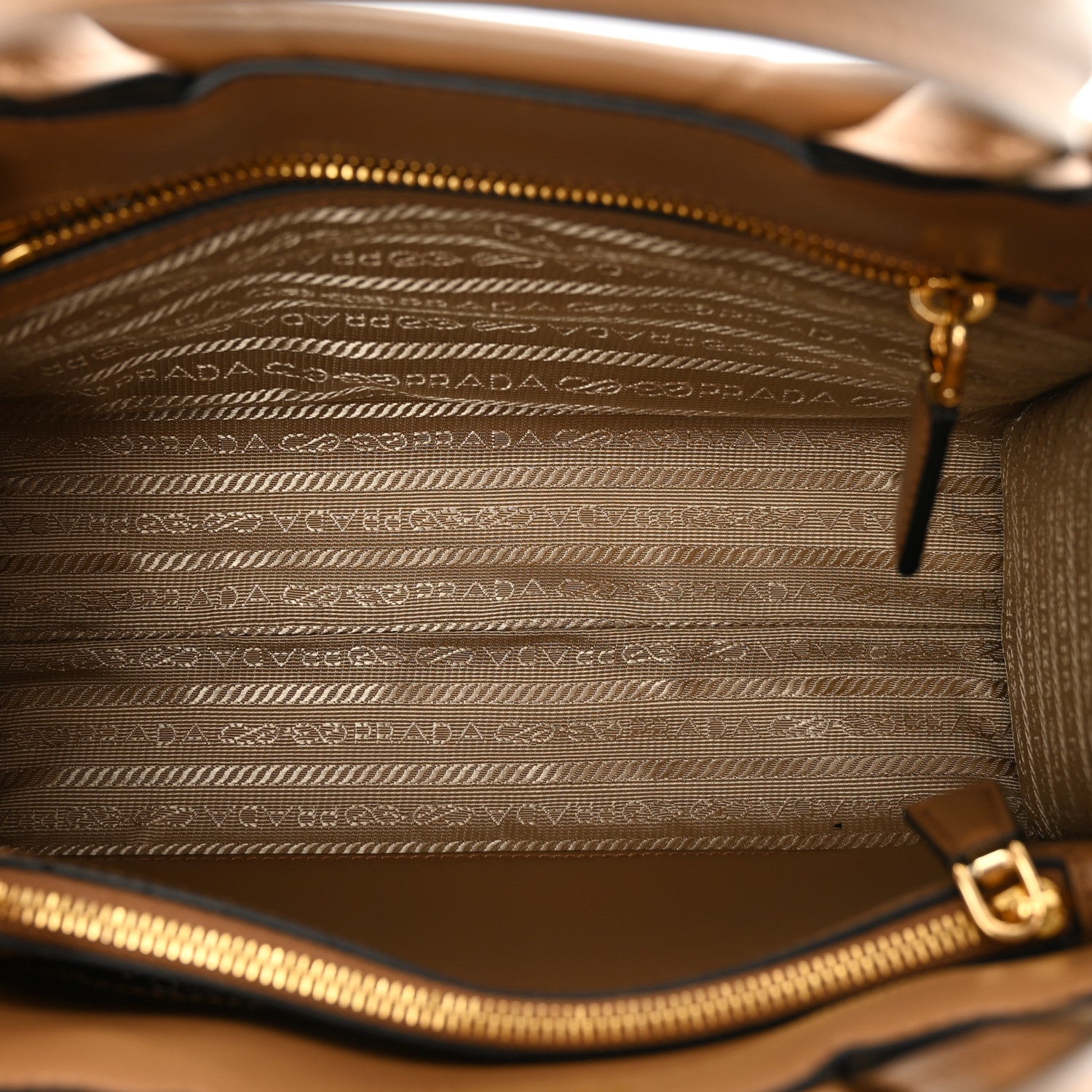 Prada Soft Calfskin Triangolo Symbole Embossed Mini Tote Caramel 5 of 8