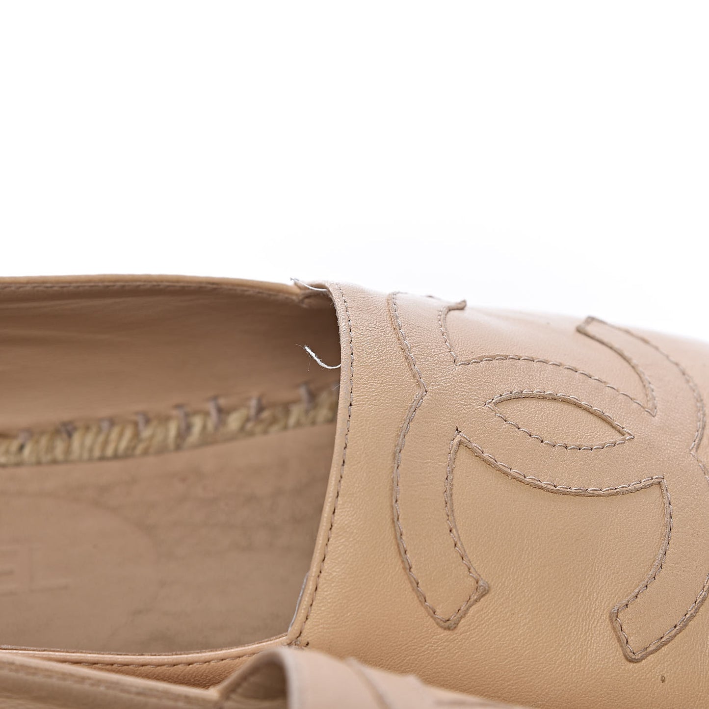 Lambskin CC Espadrilles 38 Beige Black