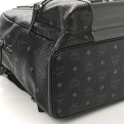 MCM Visetos Medium Stark Logo Stripe Backpack Black 7 of 13