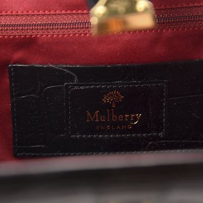 Mulberry Crocodile Embossed Calfskin Frame Clutch Black 11 of 13