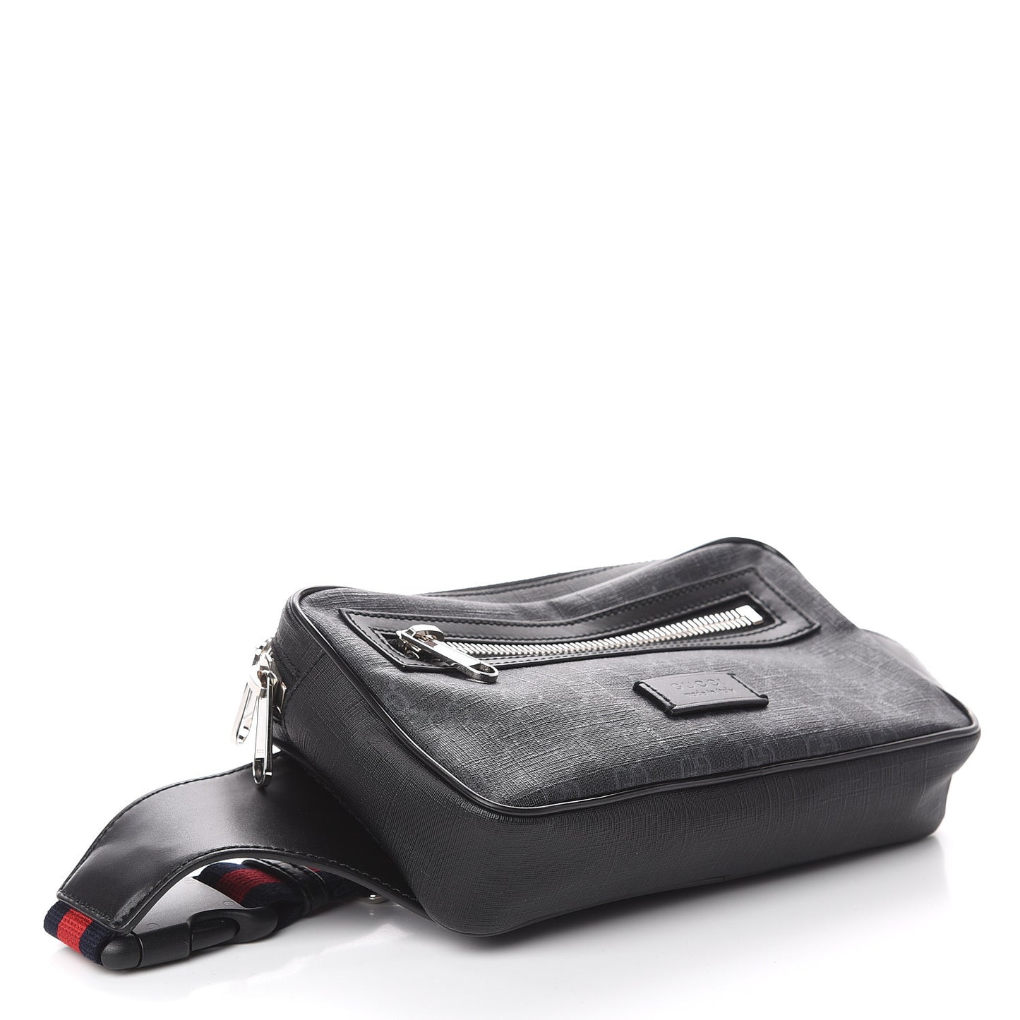 Soft GG Supreme Monogram Web Belt Bag Black Grey