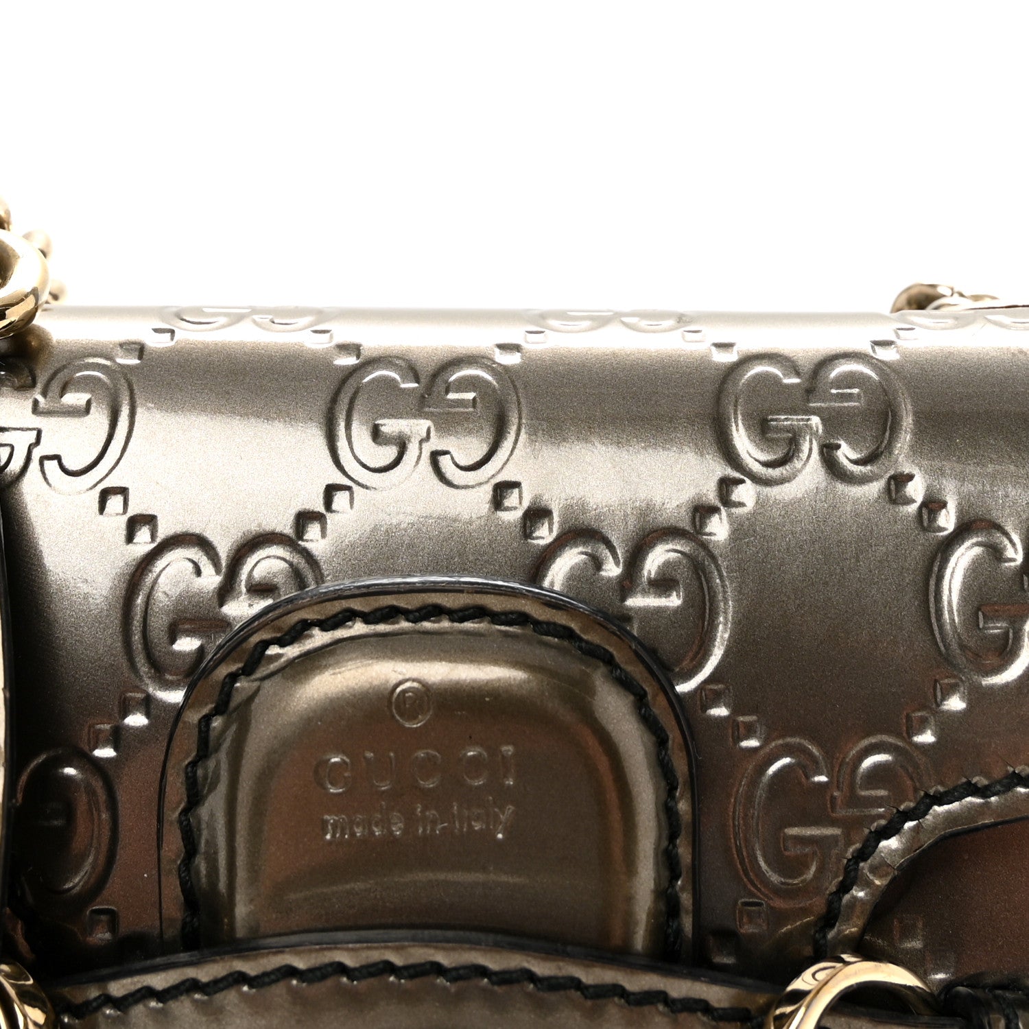 Gucci Shine Guccissima Mini Emily Chain Shoulder Bag Sasso 8 of 10