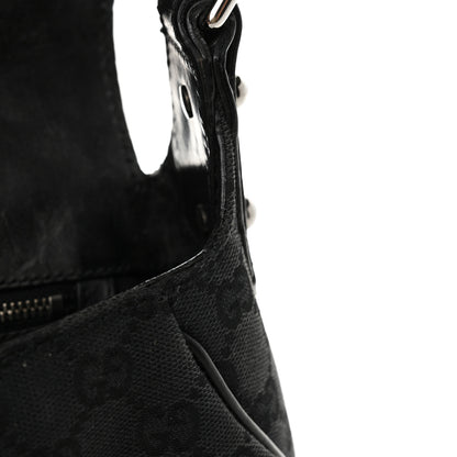 Gucci Monogram Horsebit Chain Studded Flap Shoulder Bag Black 14 of 19