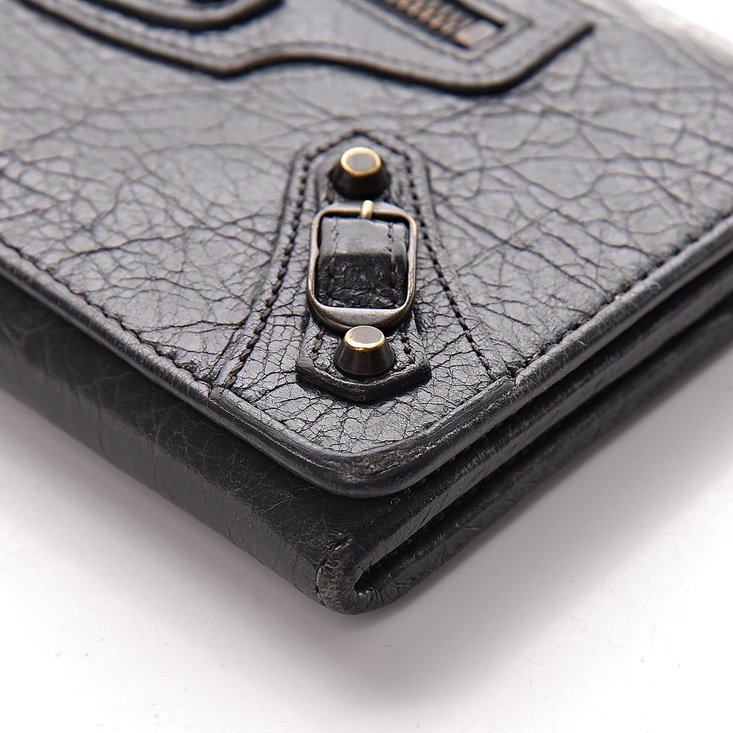 Balenciaga Agneau Classic Hardware Money Wallet Gris Fossile 9 of 11
