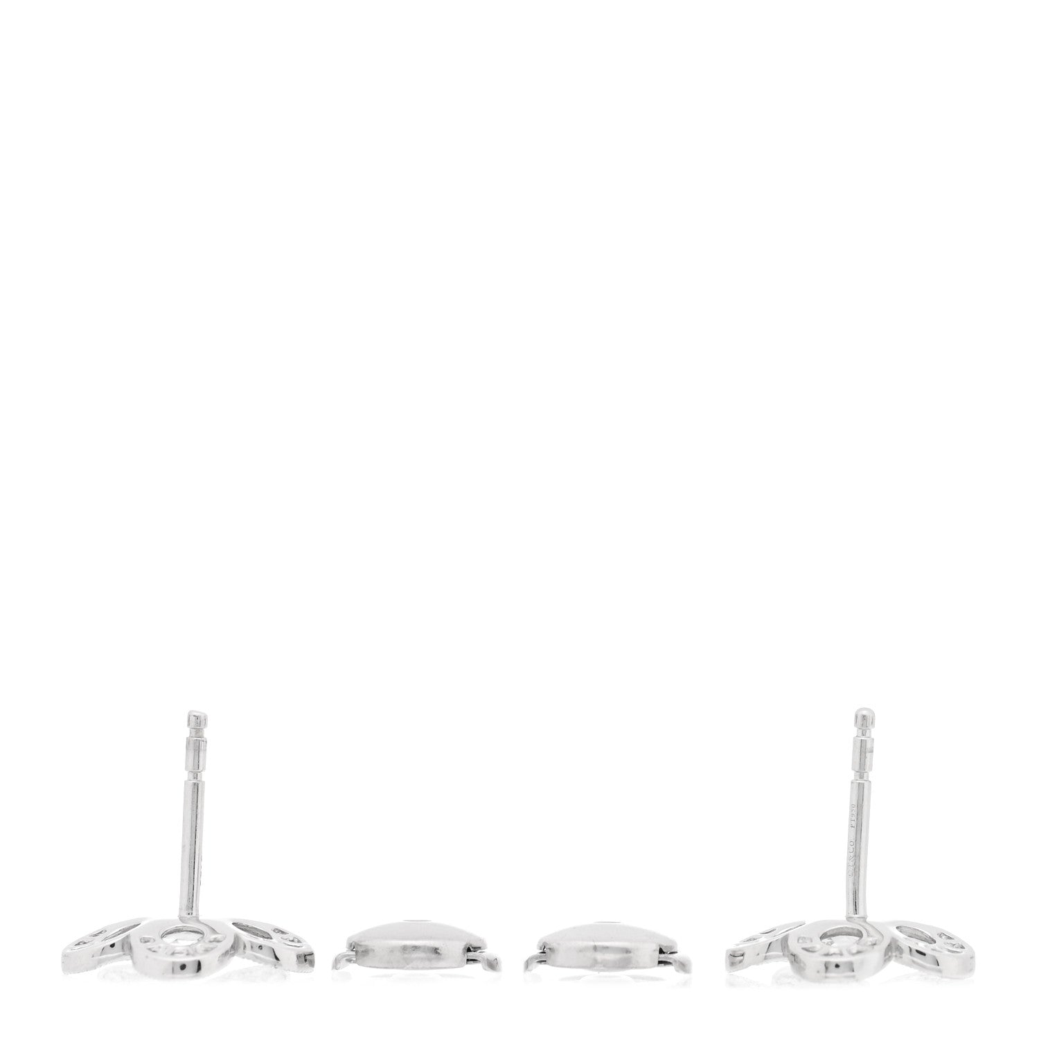 Tiffany Platinum Diamond Enchant Flower Stud Earrings 3 of 4