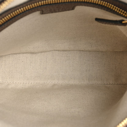 Gucci Monogram Jumbo GG Textured Dollar Calfskin Web Messenger Shoulder Bag Camel Ebony New Acero 5 of 15