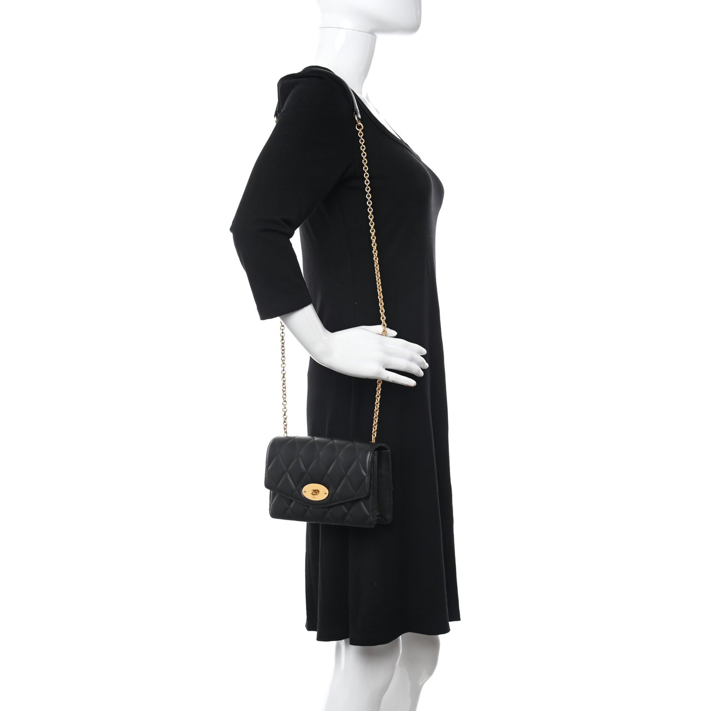 Smooth Calfskin Quilted Small Darley Shoulder Bag Black