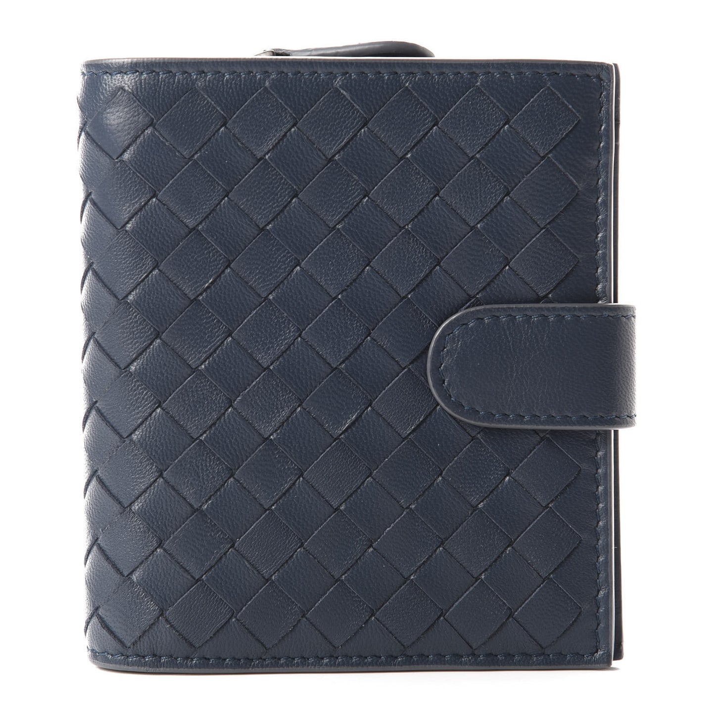 Nappa Intrecciato Mini Wallet Dark Blue