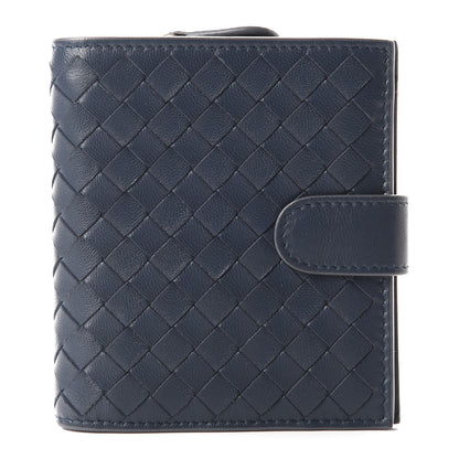 Bottega Veneta Nappa Intrecciato Mini Wallet Dark Blue 1 of 7