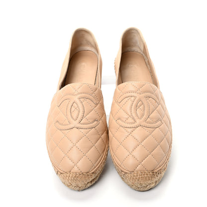 Chanel Lambskin Quilted CC Espadrilles 39 Beige 5 of 12