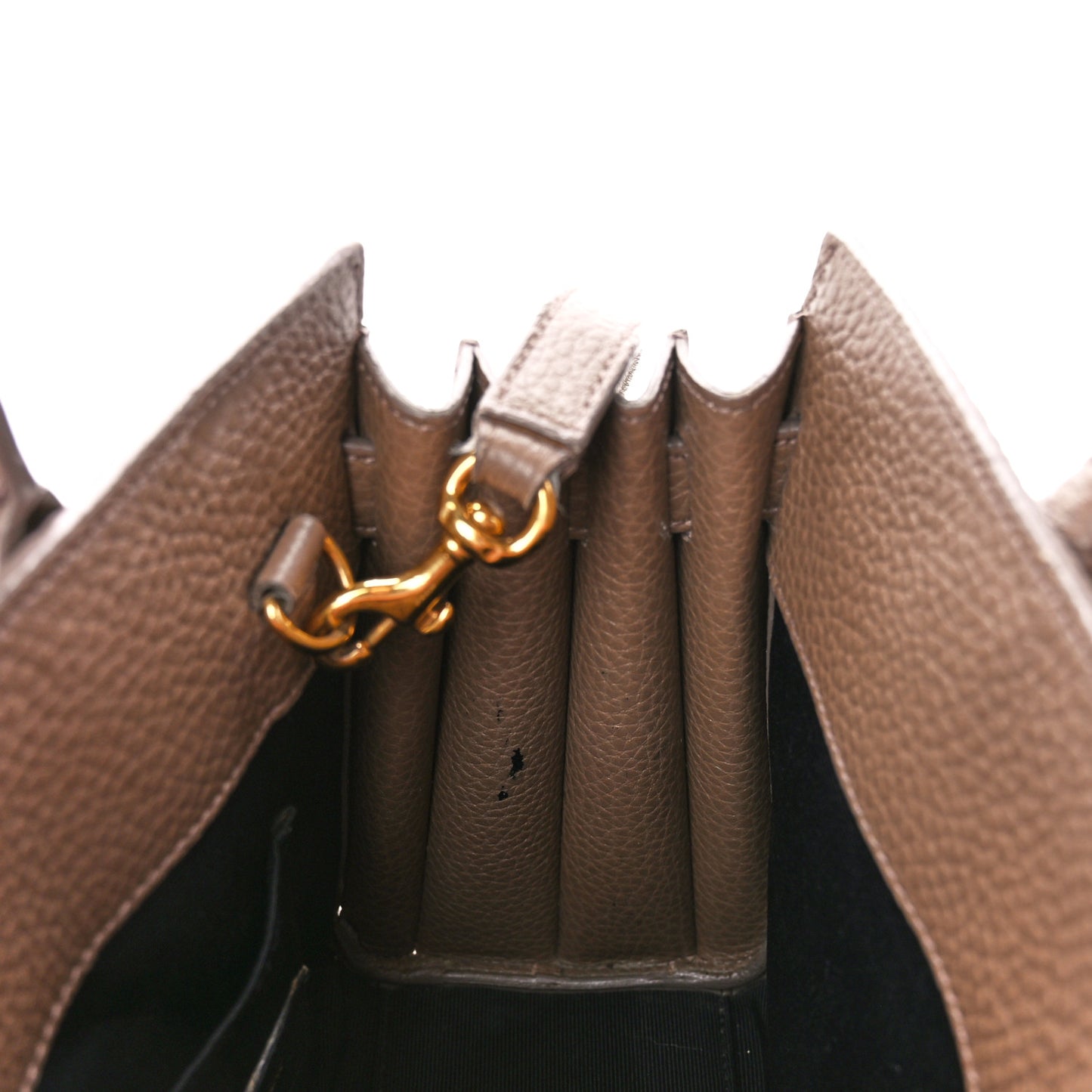 Grained Calfskin Nano Sac De Jour Poudre Taupe