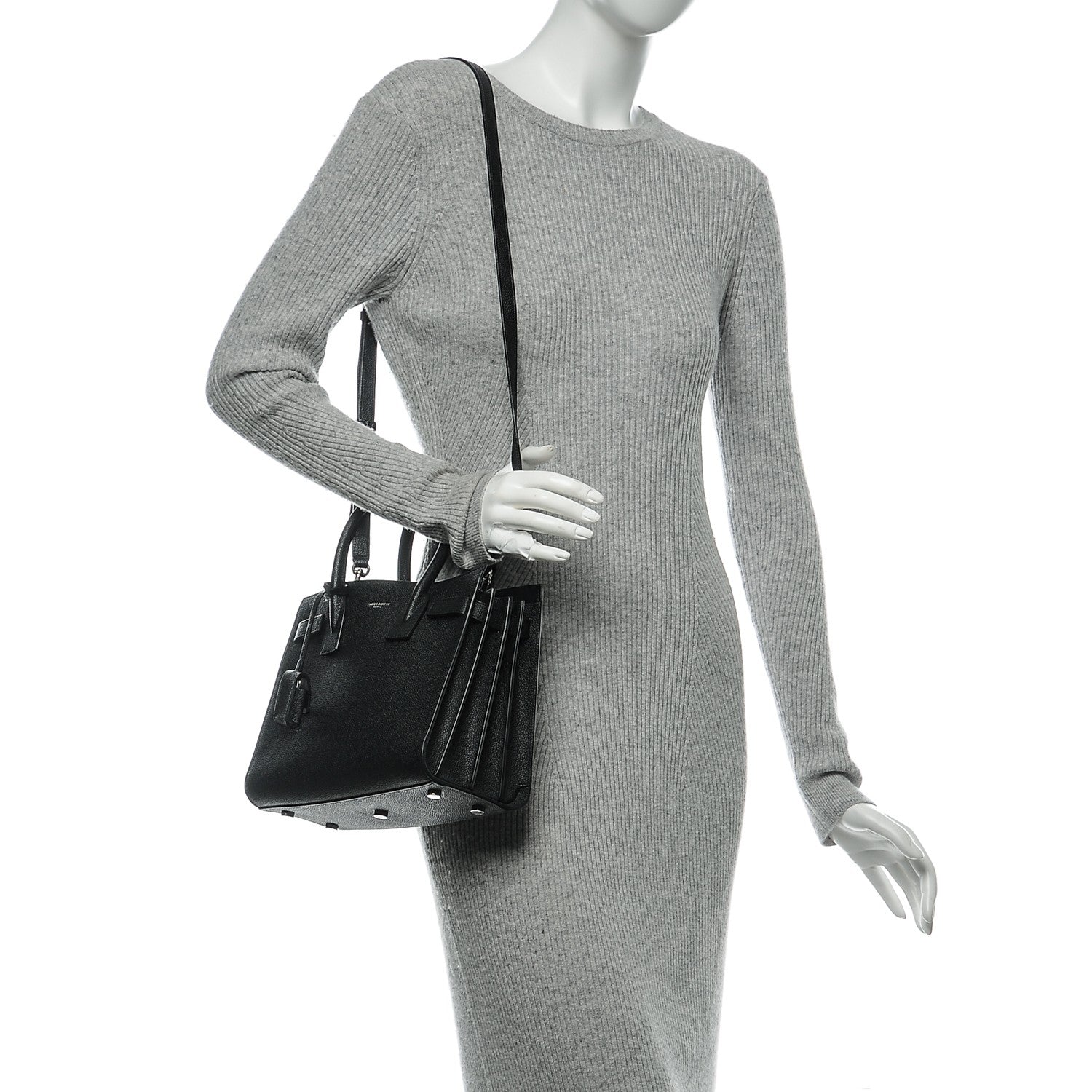 Saint Laurent Grained Calfskin Baby Sac De Jour Black 2 of 7