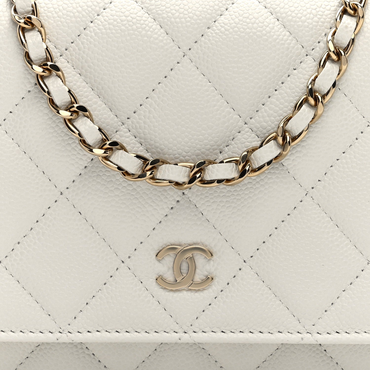 Chanel Caviar Quilted Wallet On Chain WOC White 8 of 11