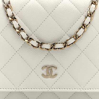 Chanel Caviar Quilted Wallet On Chain WOC White 8 of 11