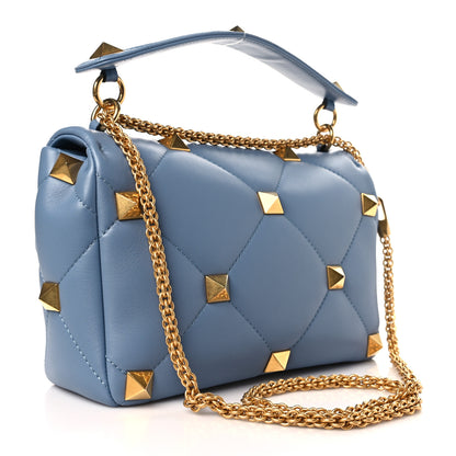 Valentino Garavani Nappa Large Roman Stud Shoulder Bag Niagara 3 of 8