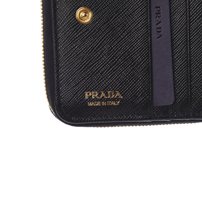 Prada Saffiano Compact Zip Around Wallet Black 5 of 6
