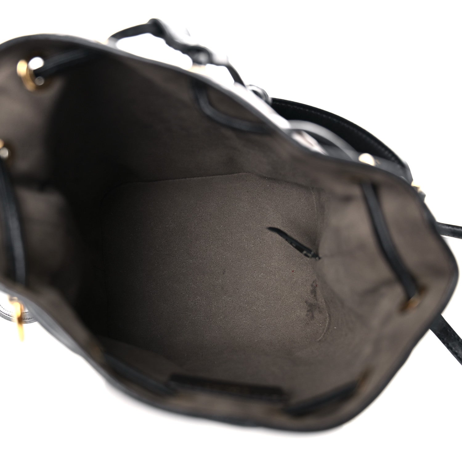 Fendi Vitello Liberty F is Fendi Bi-Color FF 1974 Embossed Mini Mon Tresor Bucket Bag Maya Black 5 of 13