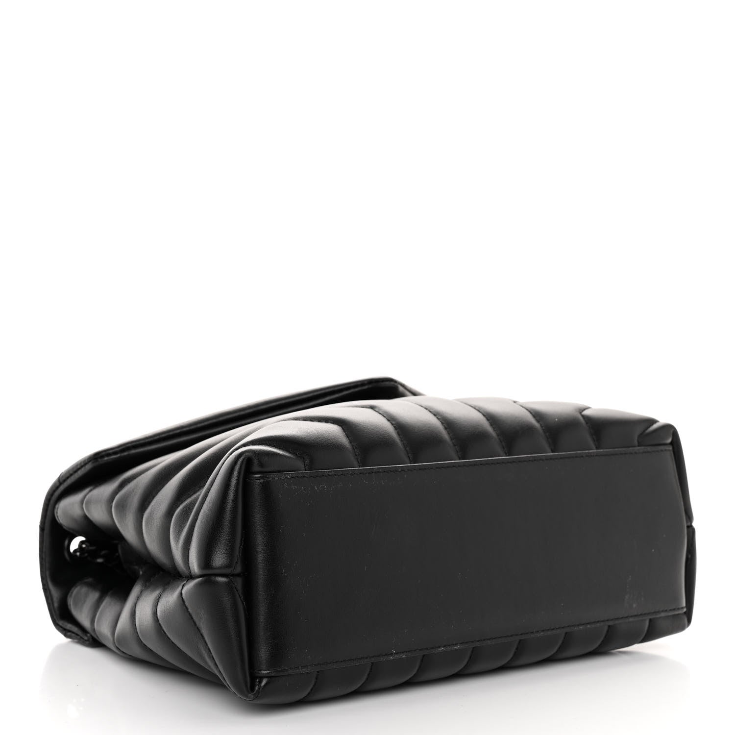 Saint Laurent Calfskin Y Quilted Monogram Monochrome Small Loulou Chain Satchel Black 4 of 9