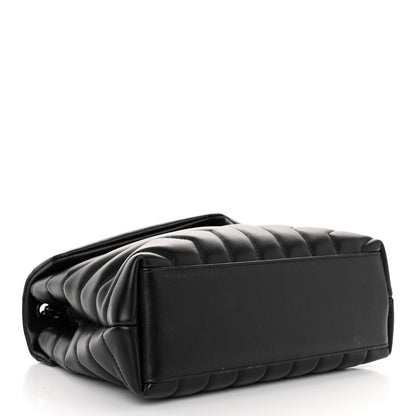 Saint Laurent Calfskin Y Quilted Monogram Monochrome Small Loulou Chain Satchel Black 4 of 9