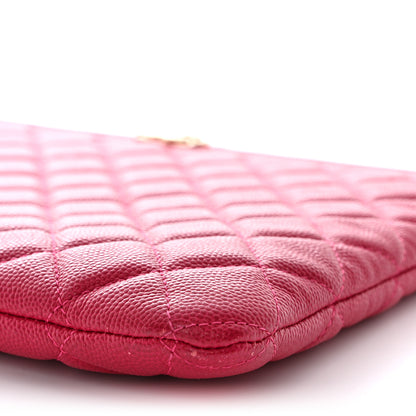 Chanel Caviar Quilted Medium Boy Cosmetic Case Dark Pink 9 of 12