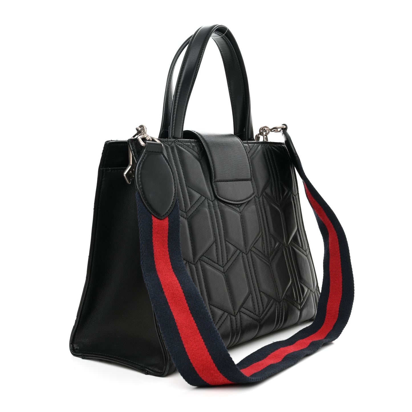 Calfskin Web Quilted Large Dionysus Tote Bag Black