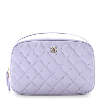 Chanel Caviar Quilted Medium Curvy Pouch Cosmetic Case Light Purple 1 of 11