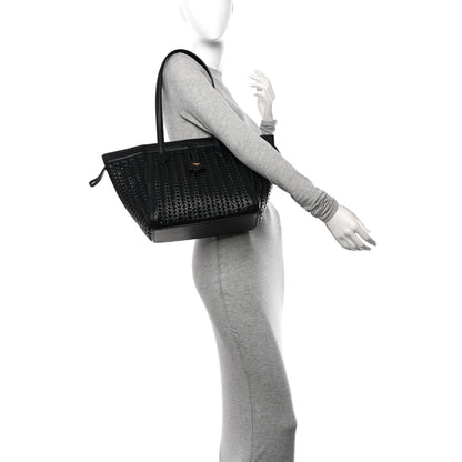 Fendi Vitello Grace Woven Medium Fendi Origami Black 2 of 12