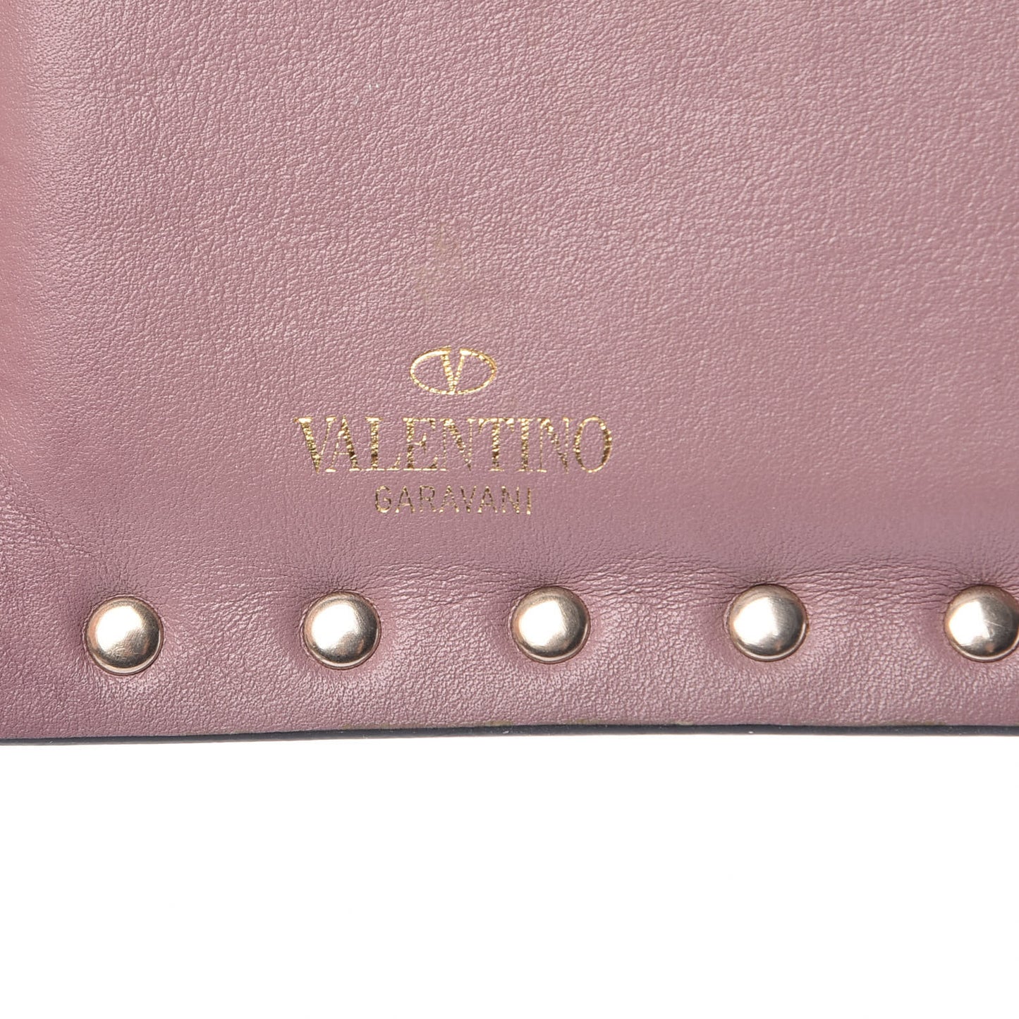 Vitello Rockstud Coin Case Card Holder Lipstick