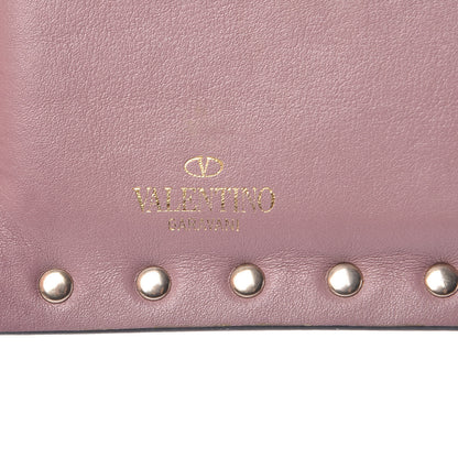 Valentino Garavani Vitello Rockstud Coin Case Card Holder Lipstick 6 of 9