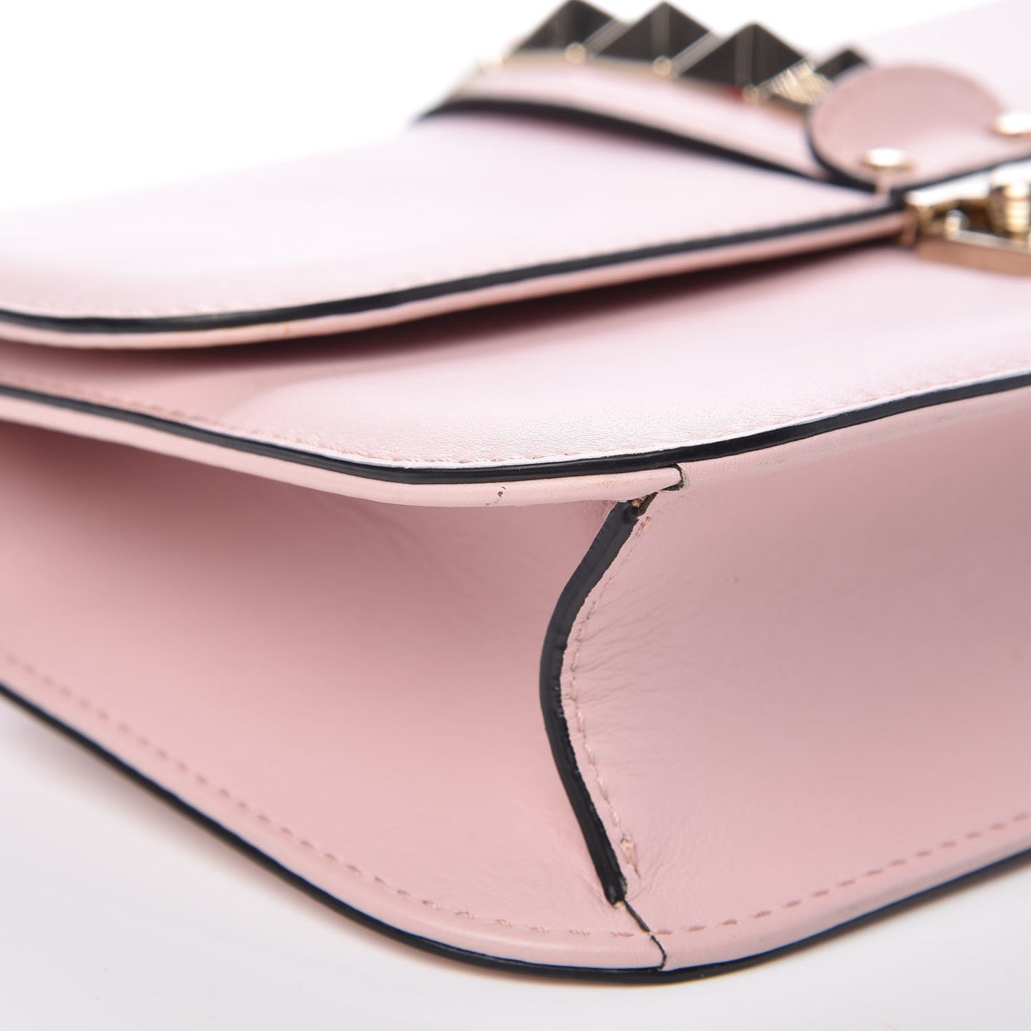 Vitello Medium Glam Lock Rockstud Flap Water Rose